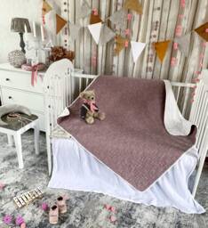 stonewashed Linen Baby Quilt Natural Flax Bedding, Newborn Play Mat