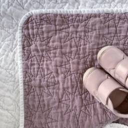 stonewashed Linen Baby Quilt Natural Flax Bedding, Newborn Play Mat - thumbnail 3
