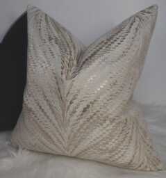 Luxury Cream & Gold Metallic Luxor Cushion Cover New Home Sofa & Bed Designer Handmade