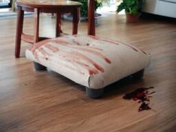 Bloody Hands Halloween Footstool Handmade Horror Decor - thumbnail 1