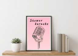 Shower Karaoke Framed Bathroom Art Print - thumbnail 1