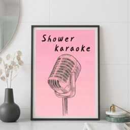 Shower Karaoke Framed Bathroom Art Print - thumbnail 3