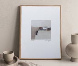Minimalist Landscape Art Print Earthy Neutral Tones - 5x5 In - thumbnail 1