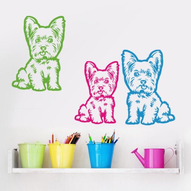 Yorkie Wall Decal Yorkshire Terrier Puppy Vinyl Art - image 1