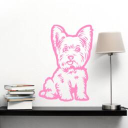 Yorkie Wall Decal Yorkshire Terrier Puppy Vinyl Art - thumbnail 2