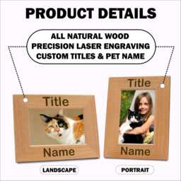 Cat Picture Frame Custom Pet Lover Grandma Gift Purrfect Kittens Engraved Paw Print Wooden Photo Display For Women - thumbnail 3