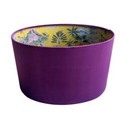 Oval Purple Velvet Lamp Shade, Lemur Island Lining - thumbnail 2