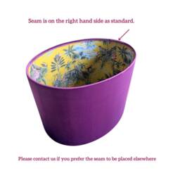 Oval Purple Velvet Lamp Shade, Lemur Island Lining - thumbnail 3