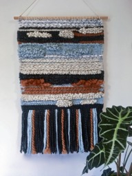 Handwoven Wall Tapestry Wool, Cotton, Acrylic Textile Art - thumbnail 1