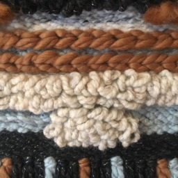 Handwoven Wall Tapestry Wool, Cotton, Acrylic Textile Art - thumbnail 2