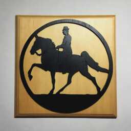Two Horse & Rider Wall Hangings, One Female, Male - Equestrian Art Handcrafted Wooden - thumbnail 3