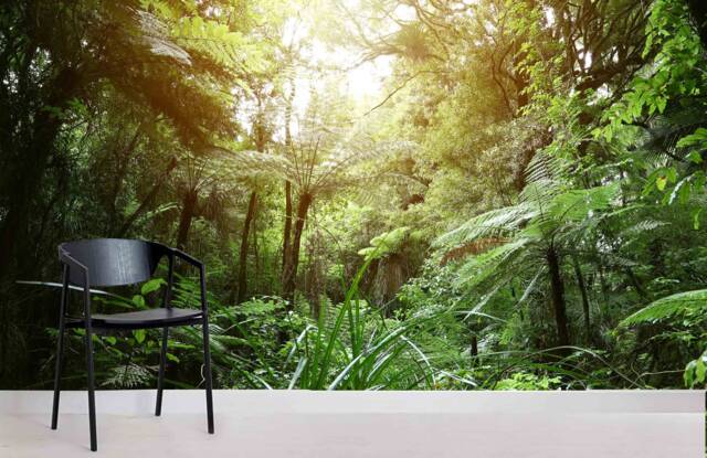 3D Forest Wallpaper Mural, Sunlight Scenery Wall Art, Peel & Stick - image 1