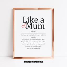 Like A Mum Definition Art Print, You're Like To Me Gift, Stepmum Bonus Mother Figure in Law Stepmom - thumbnail 1