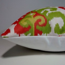 Ikat Decorative Pillow Cover Spring Pink & Green Cushion - thumbnail 2