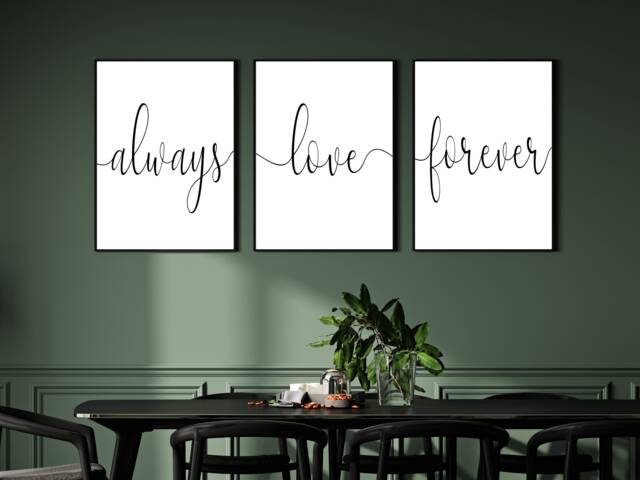 Always Love Forever - 3 X Prints - Inspirational Print Poster Home Decor Gift Bespoke A5 A4 A3 Framed Or Unframed - image 1