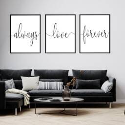 Always Love Forever - 3 X Prints - Inspirational Print Poster Home Decor Gift Bespoke A5 A4 A3 Framed Or Unframed - thumbnail 3
