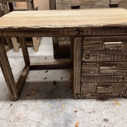 Rustic French Oak Computer Desk - thumbnail 3
