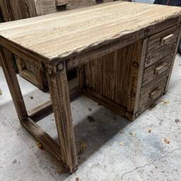 Rustic French Oak Computer Desk - thumbnail 2
