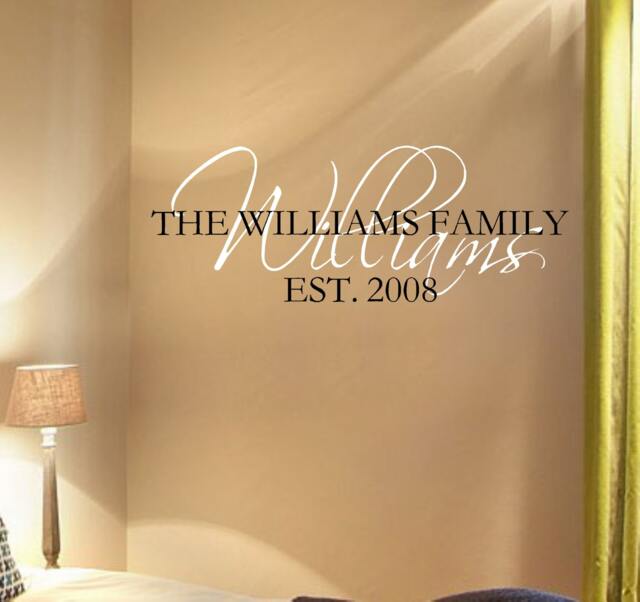 Personalized Family Name With Est. Date Vinyl Wall Decal Lettering - image 1