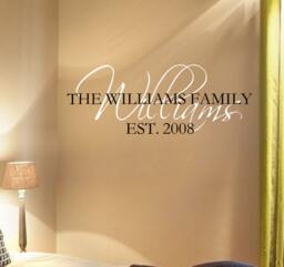 Personalized Family Name With Est. Date Vinyl Wall Decal Lettering - thumbnail 1