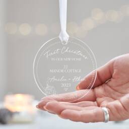 First Christmas New Home Bauble, Personalised in Our Ornament, House Decoration Couple Gift 2023 - thumbnail 2