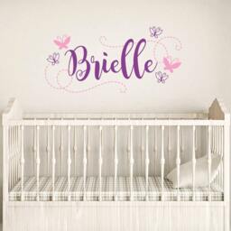 Girl Butterfly Wall Decals, Name Decal, Nursery Personalized Room Decor, Sticker - thumbnail 3