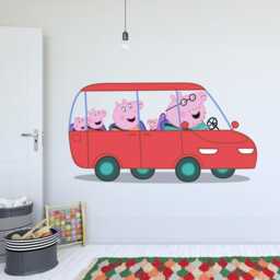 Peppa Pig Wall Sticker - & Family in Car Decal Kids Art - thumbnail 2
