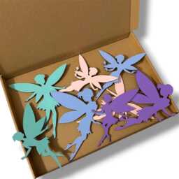 Wooden Fairies - Boho Nursery Fairy Decor Whimsical Bedroom Theme Woodland Wall Decal Girls - thumbnail 1