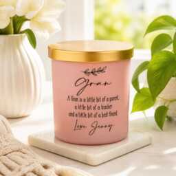 Personalised Candle - Pink Frosted Glass Jar - Gran Sentiment For Her Boxed 8cm Lavender - thumbnail 2