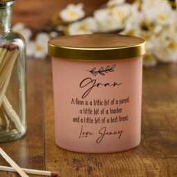 Personalised Candle - Pink Frosted Glass Jar - Gran Sentiment For Her Boxed 8cm Lavender - thumbnail 4