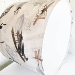 steampunk Lampshade, Planes 20cm 25cm 30cm 35cm, Drum, Ceiling, Table, Flying, Balloons, Biplanes - thumbnail 4