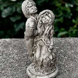 Concrete Couple Sculpture Romantic Stone Lovers Statue Cement Garden Figurine Outdoor Love Decor Handmade Boy & Girl Emotional Art Piece - thumbnail 2