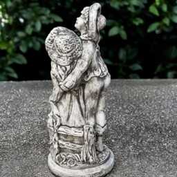 Concrete Couple Sculpture Romantic Stone Lovers Statue Cement Garden Figurine Outdoor Love Decor Handmade Boy & Girl Emotional Art Piece - thumbnail 4