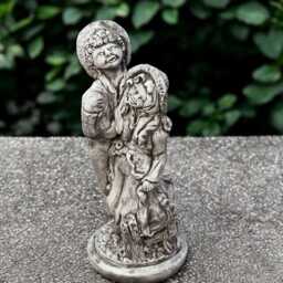 Concrete Couple Sculpture Romantic Stone Lovers Statue Cement Garden Figurine Outdoor Love Decor Handmade Boy & Girl Emotional Art Piece - thumbnail 1