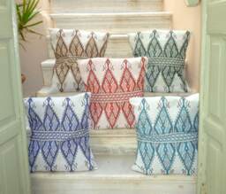 Greek Key Cushion Cover Traditional Woven Geometric Design - thumbnail 1