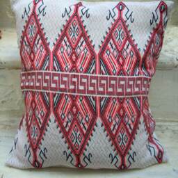 Greek Key Cushion Cover Traditional Woven Geometric Design - thumbnail 3