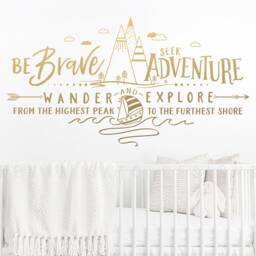 Be Brave Seek Adventure Wander & Explore Wall Decal - Mountains Decal, Nursery, Wanderlust, Kids Room - thumbnail 3