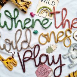 Where The Wild Ones Play Wire Sign - Room Wall Hanging L Knitted Decor - thumbnail 2