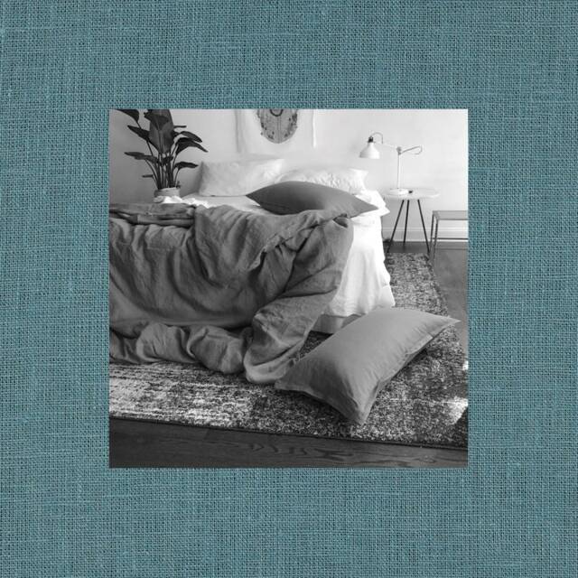 Sapphire Blue Linen Duvet Cover - Modern Bedding Made To Order in The Usa - image 1