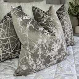 Handmade Marble Effect Cushion Cover, Grey Silver Textured Pillow Sham/All Sizes Megan