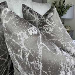 Handmade Marble Effect Cushion Cover, Grey Silver Textured Pillow Sham/All Sizes Megan - thumbnail 4