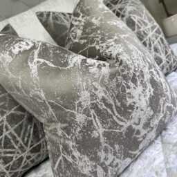 Handmade Marble Effect Cushion Cover, Grey Silver Textured Pillow Sham/All Sizes Megan - thumbnail 2