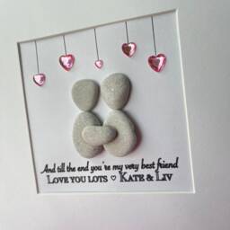 Best Friend Personalised Pebble Art Picture Frame Stone People Bestie Birthday Gift 21St 30Th 40Th 50Th 18Th 60Th 70Th Long Distance - thumbnail 3