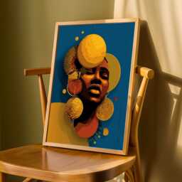 Afrocentric Geometric Portrait Art Print Modern Abstract Decor - Poster Only - thumbnail 3
