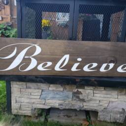 Believe Distressed Wood Sign Christmas Rustic Extra Large Wall Hanging Farmhouse Oversized Primitive Holiday Decoration Santa - thumbnail 2