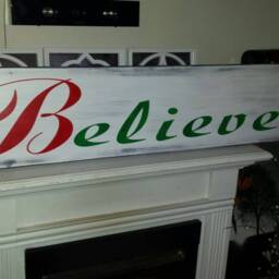 Believe Distressed Wood Sign Christmas Rustic Extra Large Wall Hanging Farmhouse Oversized Primitive Holiday Decoration Santa - thumbnail 3