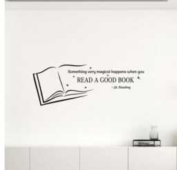 Something Very Magical Happens When You Read A Good Book Wall Quote Decal Vinyl Sticker Home School Library Interior Classroom Decor 10Qts