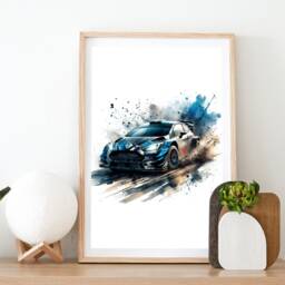 Rally Poster Print - Set Of 3 Pictures - Rallycross Watercolour Posters Car Lover Gifts Definition Prints Wall Art Decor - thumbnail 2