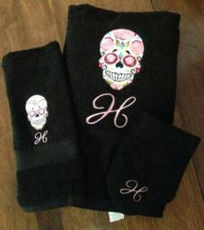 Sugar Skull Bath Towel Set - thumbnail 3