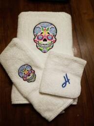 Sugar Skull Bath Towel Set